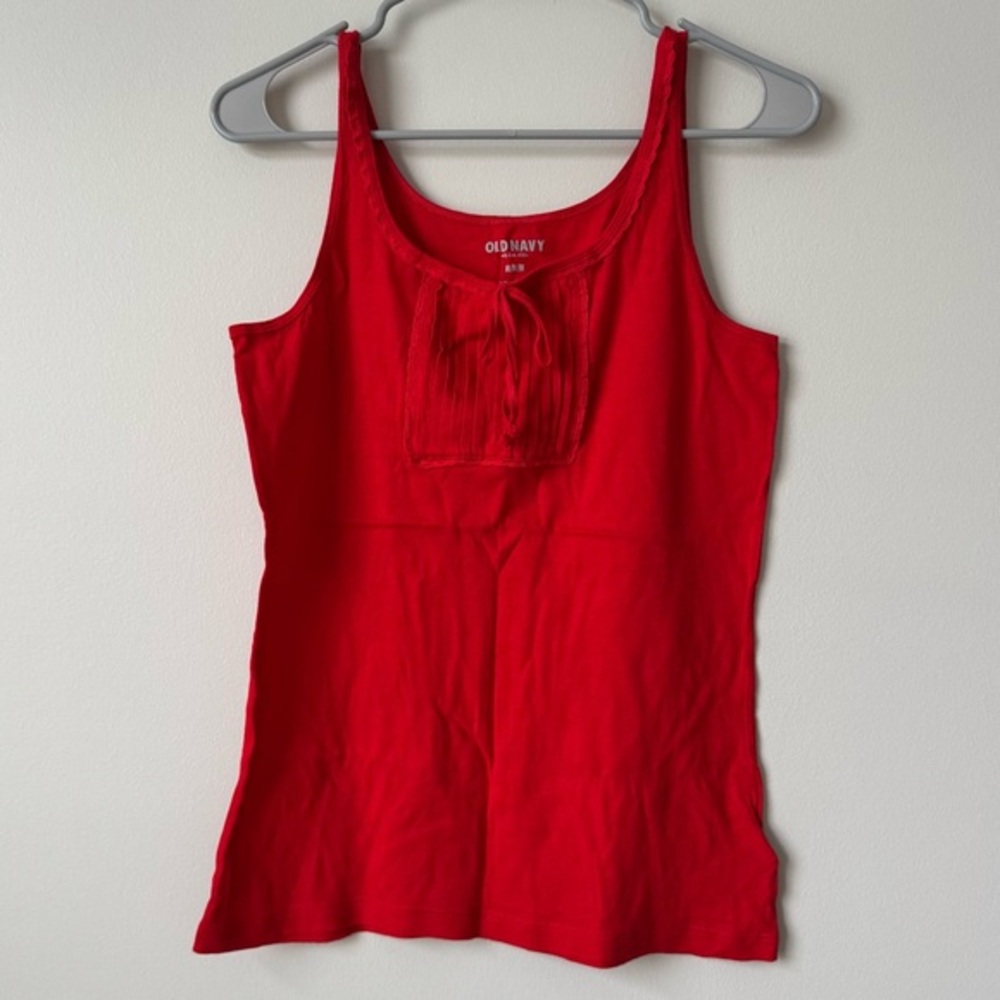 Old Navy Women's Red Tie‎ Detail Tank Top